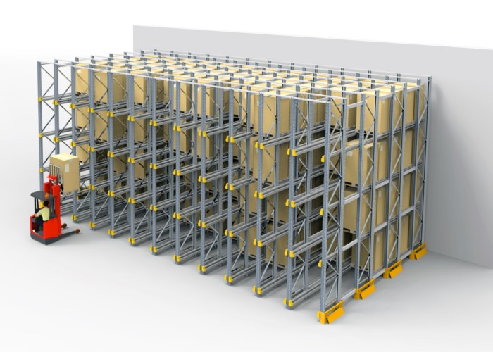 Scaffalatura portapallet drive-in